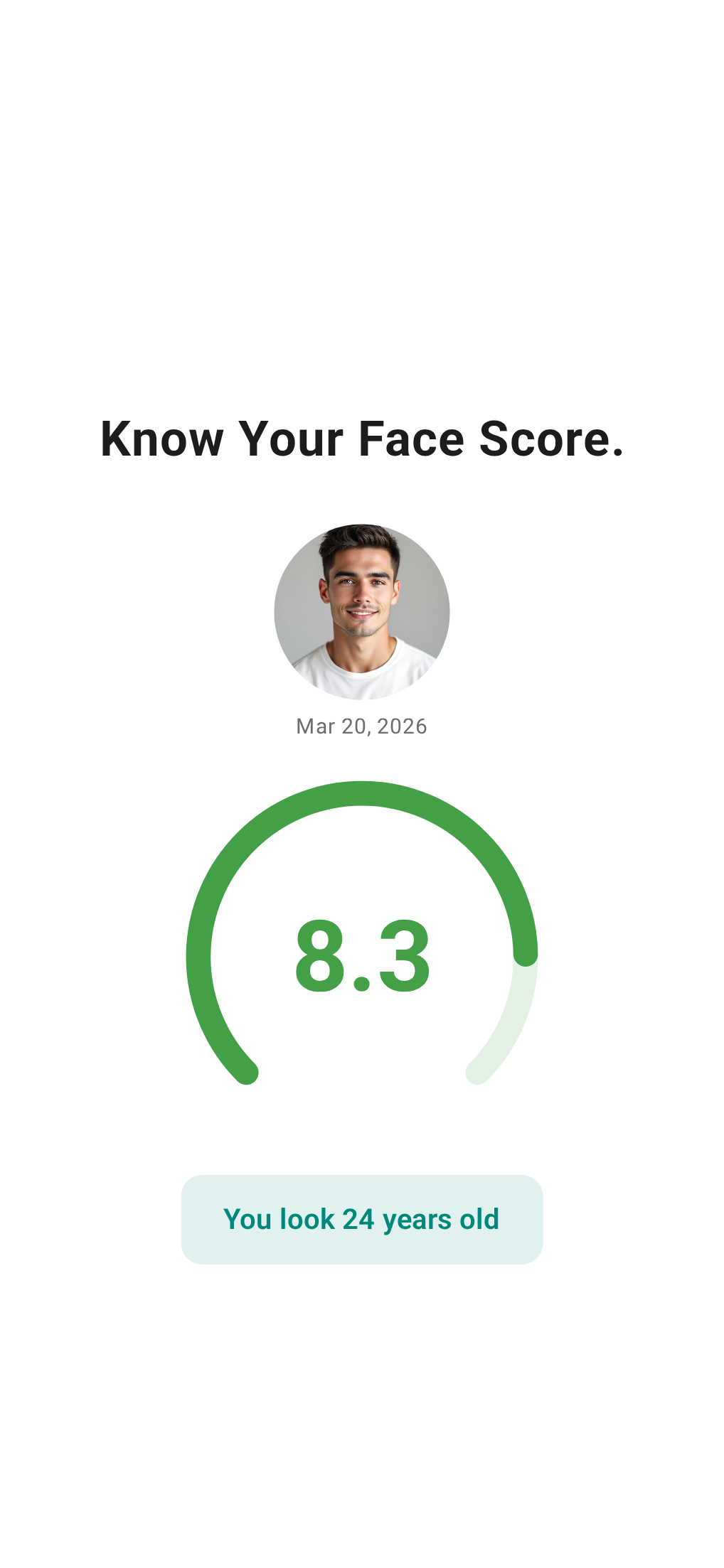 Looksmax AI face score result